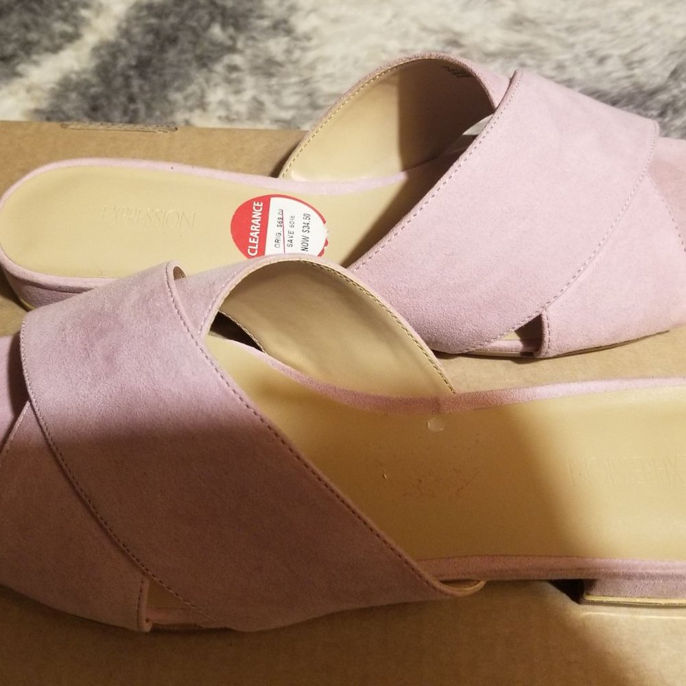 Pink Crossover Slide Sandals - Picture 2 of 4